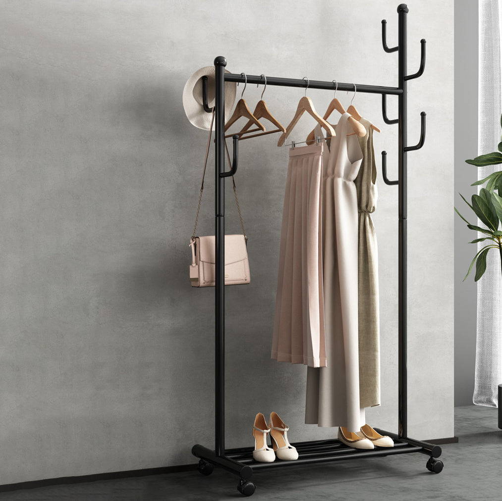 Black and White Steel Armoire Modern Style Cabinet with Clothing Rod Clearhalo 'Armoires & Wardrobes' 'armoires_wardrobes' 'Bedroom Furniture' 'furn' 'furn_armoires_wardrobes' 'Furniture' 5372802