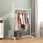 Black and White Steel Armoire Modern Style Cabinet with Clothing Rod 39.5"L x 17.5"W x 69"H White Clearhalo 'Armoires & Wardrobes' 'armoires_wardrobes' 'Bedroom Furniture' 'furn' 'furn_armoires_wardrobes' 'Furniture' 5372805