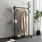 Black and White Steel Armoire Modern Style Cabinet with Clothing Rod 33.5"L x 17.5"W x 67"H Black Clearhalo 'Armoires & Wardrobes' 'armoires_wardrobes' 'Bedroom Furniture' 'furn' 'furn_armoires_wardrobes' 'Furniture' 5372808