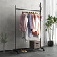 Black and White Steel Armoire Modern Style Cabinet with Clothing Rod 39.5"L x 17.5"W x 69"H Black Clearhalo 'Armoires & Wardrobes' 'armoires_wardrobes' 'Bedroom Furniture' 'furn' 'furn_armoires_wardrobes' 'Furniture' 5372814