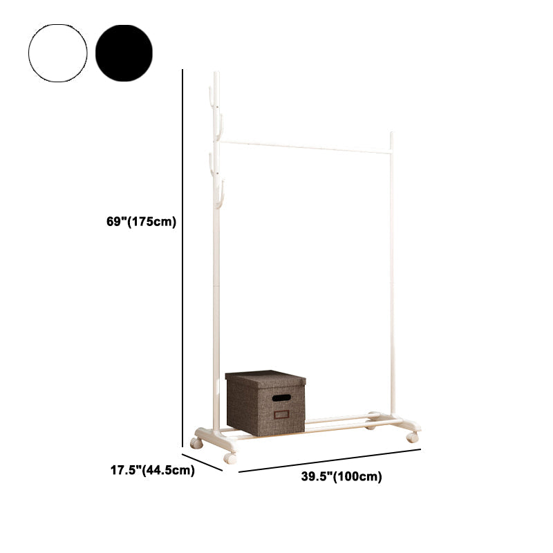 Black and White Steel Armoire Modern Style Cabinet with Clothing Rod Clearhalo 'Armoires & Wardrobes' 'armoires_wardrobes' 'Bedroom Furniture' 'furn' 'furn_armoires_wardrobes' 'Furniture' 5372820
