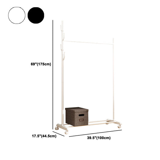 Black and White Steel Armoire Modern Style Cabinet with Clothing Rod Clearhalo 'Armoires & Wardrobes' 'armoires_wardrobes' 'Bedroom Furniture' 'furn' 'furn_armoires_wardrobes' 'Furniture' 5372820