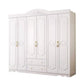 White Colour Wooden Wardrobe 2-Drawer Soft Close Door Wardrobe Closet 94.5"L x 20"W x 79"H Clearhalo 'Armoires & Wardrobes' 'armoires_wardrobes' 'Bedroom Furniture' 'furn' 'furn_armoires_wardrobes' 'Furniture' 5372833