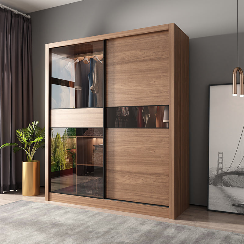 Brown Storing Cabinet zeitgenössischer Garderobe Armoire für Schlafzimmer
