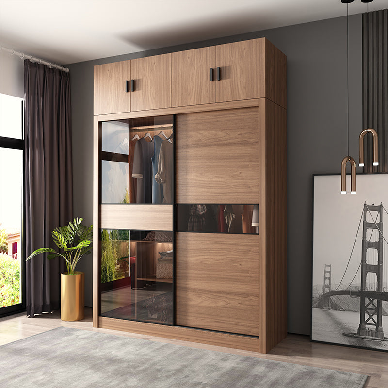 Brown Storing Cabinet zeitgenössischer Garderobe Armoire für Schlafzimmer