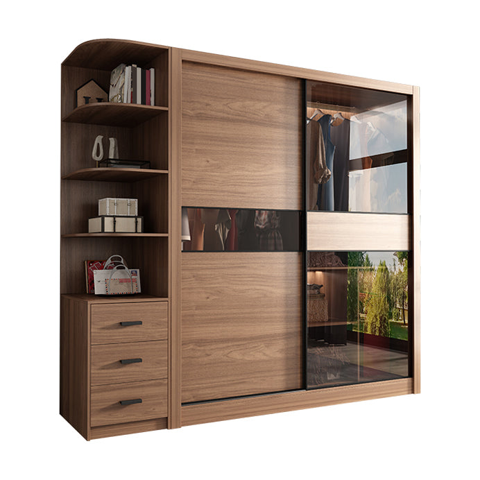 Brown Storing Cabinet zeitgenössischer Garderobe Armoire für Schlafzimmer