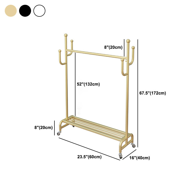 Armata in ferro aperto di ferro in metallo Armata in stile contemporaneo con canna da abbigliamento