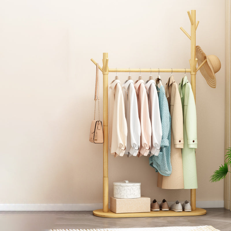 Contemporary Style Open Armoire Pine Wood Armoire with Clothing Rod Natural Shelf Not Included Clearhalo 'Armoires & Wardrobes' 'armoires_wardrobes' 'Bedroom Furniture' 'furn' 'furn_armoires_wardrobes' 'Furniture' 5373063