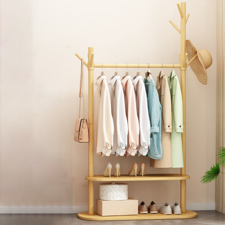 Contemporary Style Open Armoire Pine Wood Armoire with Clothing Rod Natural 1 Clearhalo 'Armoires & Wardrobes' 'armoires_wardrobes' 'Bedroom Furniture' 'furn' 'furn_armoires_wardrobes' 'Furniture' 5373082