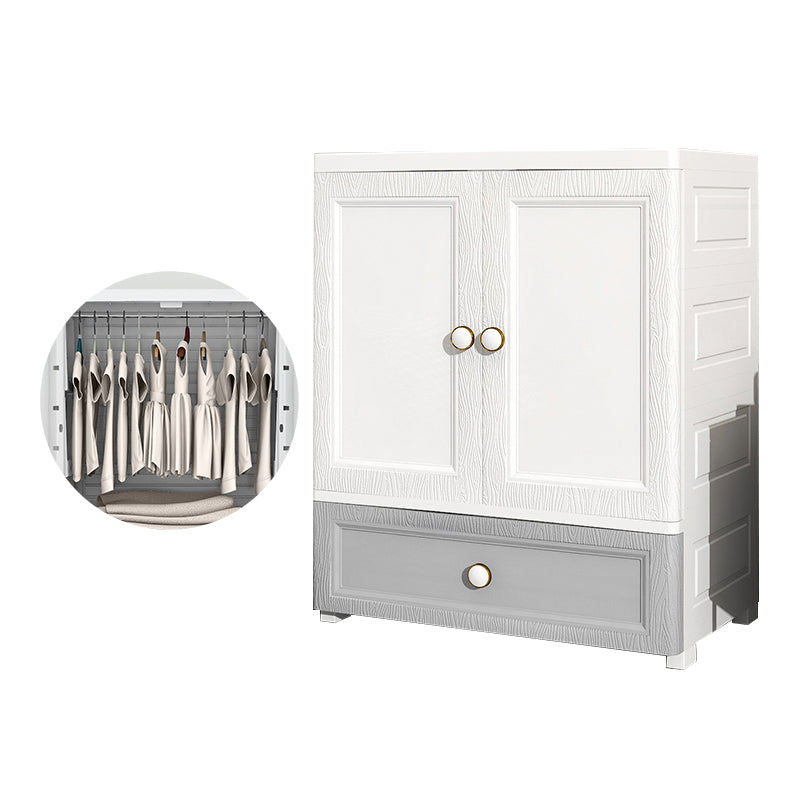 Contemporary Style Wardrobe Plastic Bedroom Wardrobe Closet With Drawer