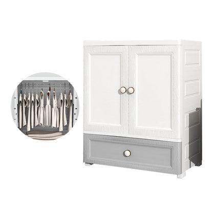 Contemporary Style Wardrobe Plastic Bedroom Wardrobe Closet With Drawer