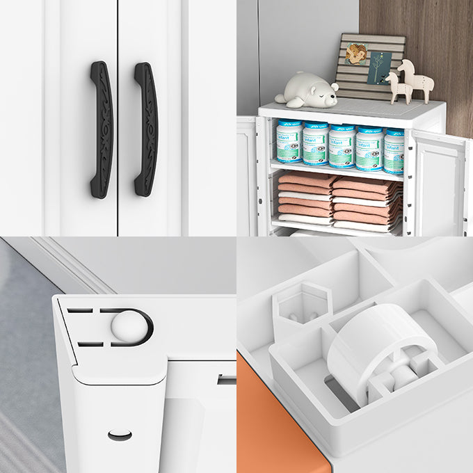 Contemporary Style Wardrobe Plastic Bedroom Wardrobe Closet With Drawer