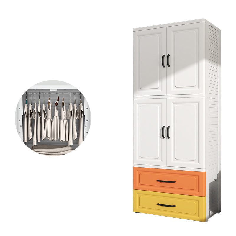 Contemporary Style Wardrobe Plastic Bedroom Wardrobe Closet With Drawer