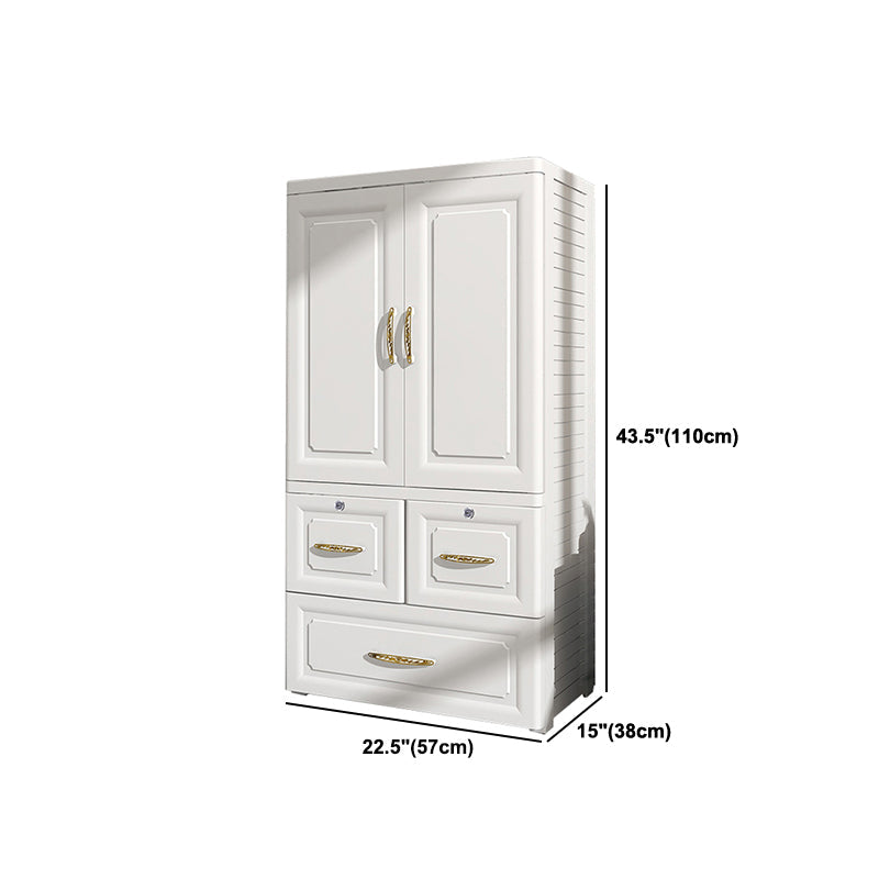 Contemporary Style Wardrobe Plastic Bedroom Wardrobe Closet With Drawer