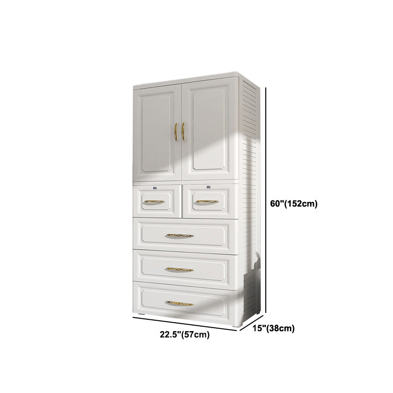 Contemporary Style Wardrobe Plastic Bedroom Wardrobe Closet With Drawer