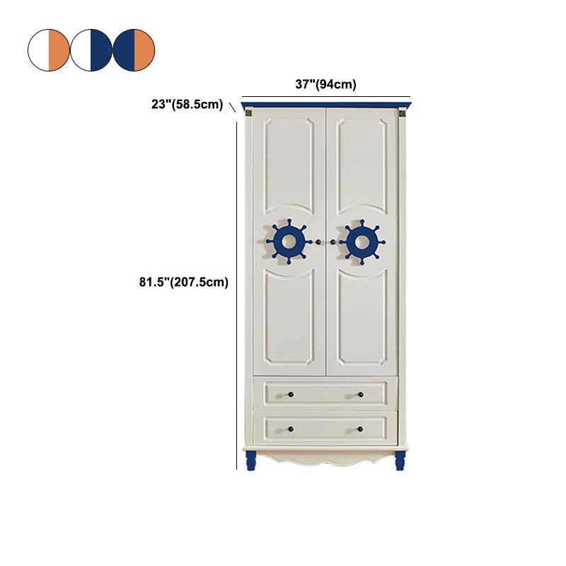 Kleiderschrank im Küstenstil Gummiholz ​​und technische Holzgarderobeschrank