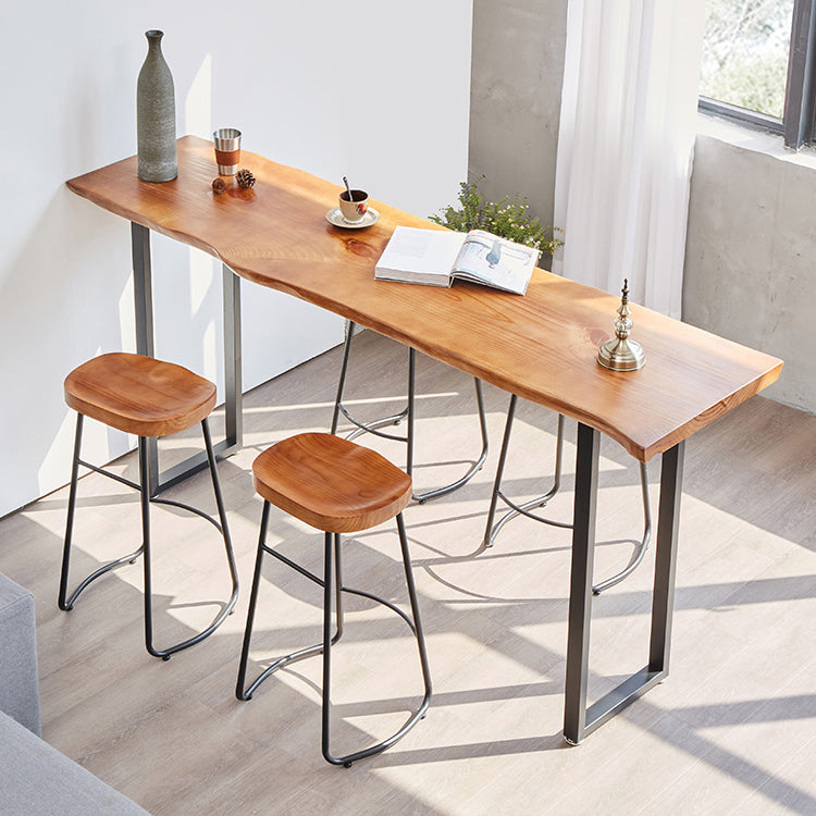 Modern Rectangle Solid Wood Bar Table Set 1/2/4/5/9 Pieces Counter Table with Stools Clearhalo 'Bar Furniture' 'furn' 'furn_home_bar_bar_sets' 'Furniture' 'Home Bars & Bar Sets' 'home_bar_bar_sets' 'Kitchen & Dining Furniture' 5373339