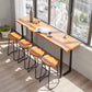 Modern Rectangle Solid Wood Bar Table Set 1/2/4/5/9 Pieces Counter Table with Stools 5 Pieces: Table, 4 Chairs Clearhalo 'Bar Furniture' 'furn' 'furn_home_bar_bar_sets' 'Furniture' 'Home Bars & Bar Sets' 'home_bar_bar_sets' 'Kitchen & Dining Furniture' 5373341