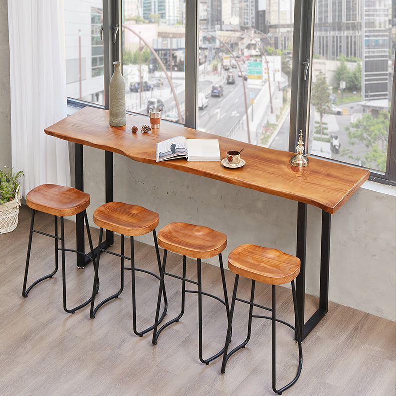 Modern Rectangle Solid Wood Bar Table Set 1/2/4/5/9 Pieces Counter Table with Stools Clearhalo 'Bar Furniture' 'furn' 'furn_home_bar_bar_sets' 'Furniture' 'Home Bars & Bar Sets' 'home_bar_bar_sets' 'Kitchen & Dining Furniture' 5373355