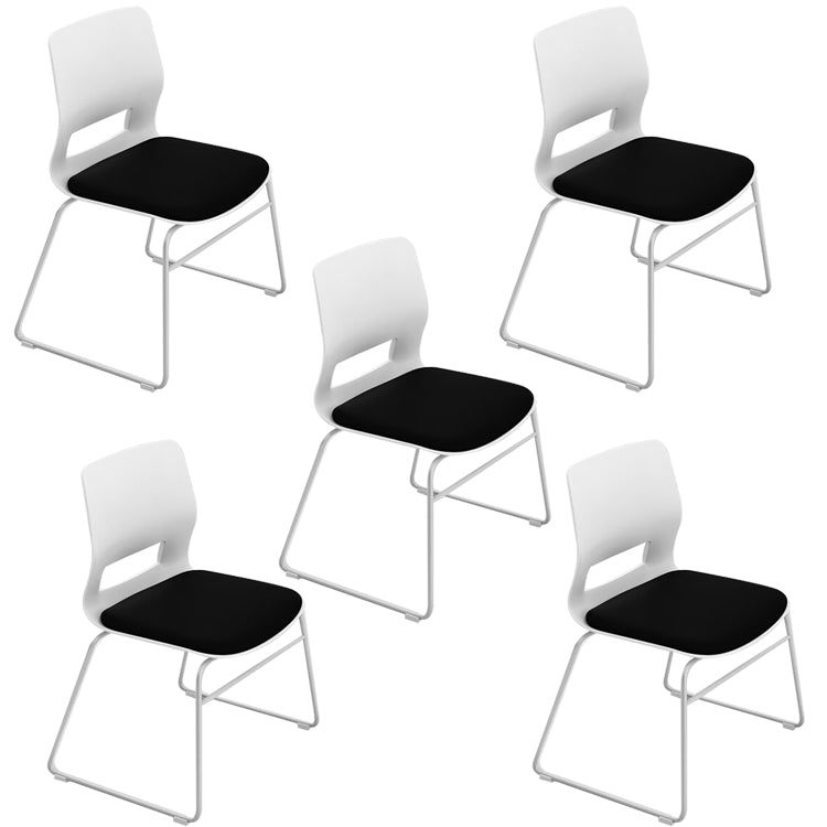Mesh Fabric Seat Conference Chair Armless Modern Ergonomic Chair for Office Black 5 Piece Set Clearhalo 'furn' 'furn_office_chair' 'Furniture' 'Office Chairs' 'Office Furniture' 'office_chair' 5373380