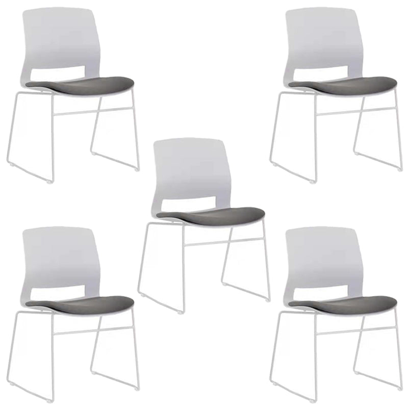 Mesh Fabric Seat Conference Chair Armless Modern Ergonomic Chair for Office Gray 5 Piece Set Clearhalo 'furn' 'furn_office_chair' 'Furniture' 'Office Chairs' 'Office Furniture' 'office_chair' 5373383