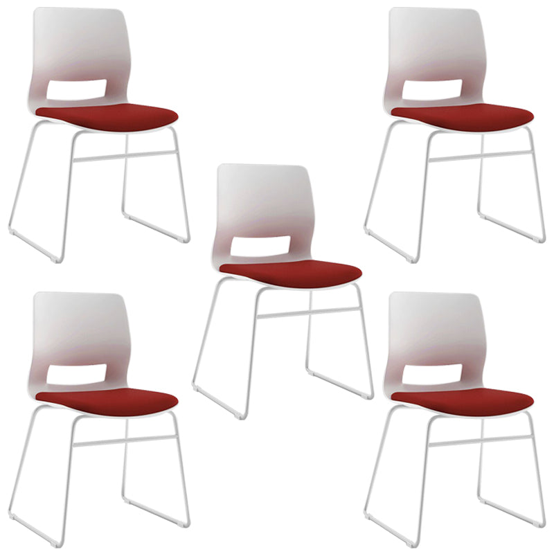 Mesh Fabric Seat Conference Chair Armless Modern Ergonomic Chair for Office Red 5 Piece Set Clearhalo 'furn' 'furn_office_chair' 'Furniture' 'Office Chairs' 'Office Furniture' 'office_chair' 5373388