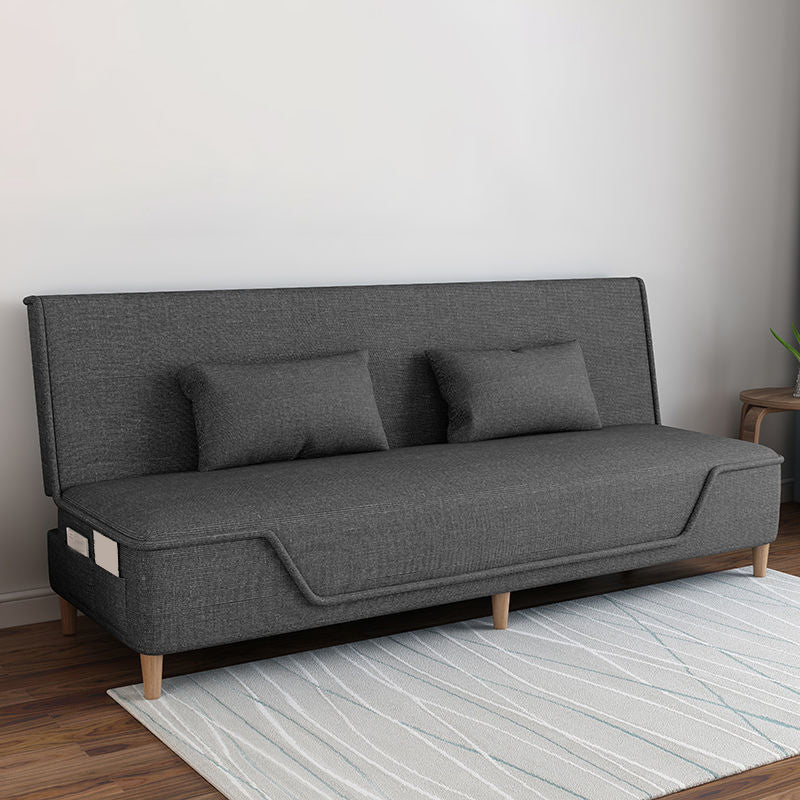 Mezcla de lino Sofá sin brazos con bolsas de almacenamiento Sofá convertible para sala de estar