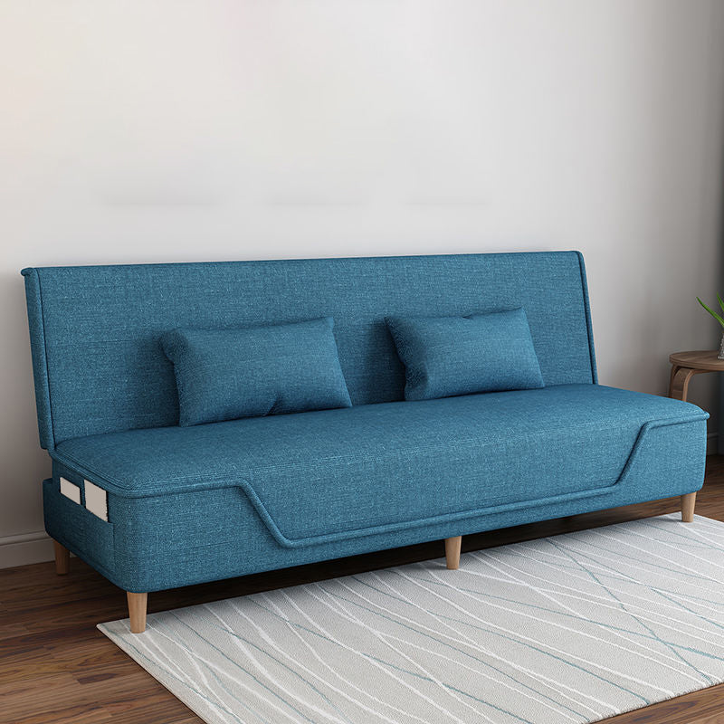 Mezcla de lino Sofá sin brazos con bolsas de almacenamiento Sofá convertible para sala de estar
