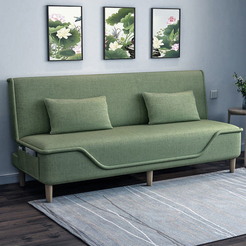 Mezcla de lino Sofá sin brazos con bolsas de almacenamiento Sofá convertible para sala de estar