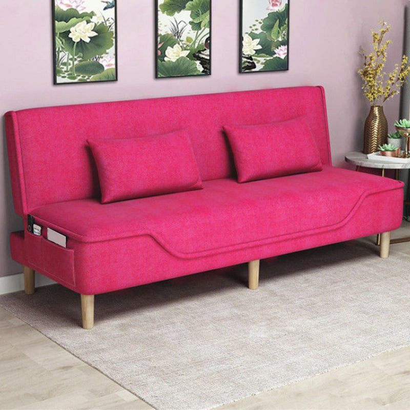 Mezcla de lino Sofá sin brazos con bolsas de almacenamiento Sofá convertible para sala de estar