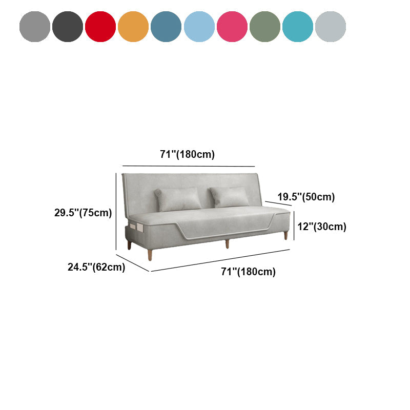 Mezcla de lino Sofá sin brazos con bolsas de almacenamiento Sofá convertible para sala de estar