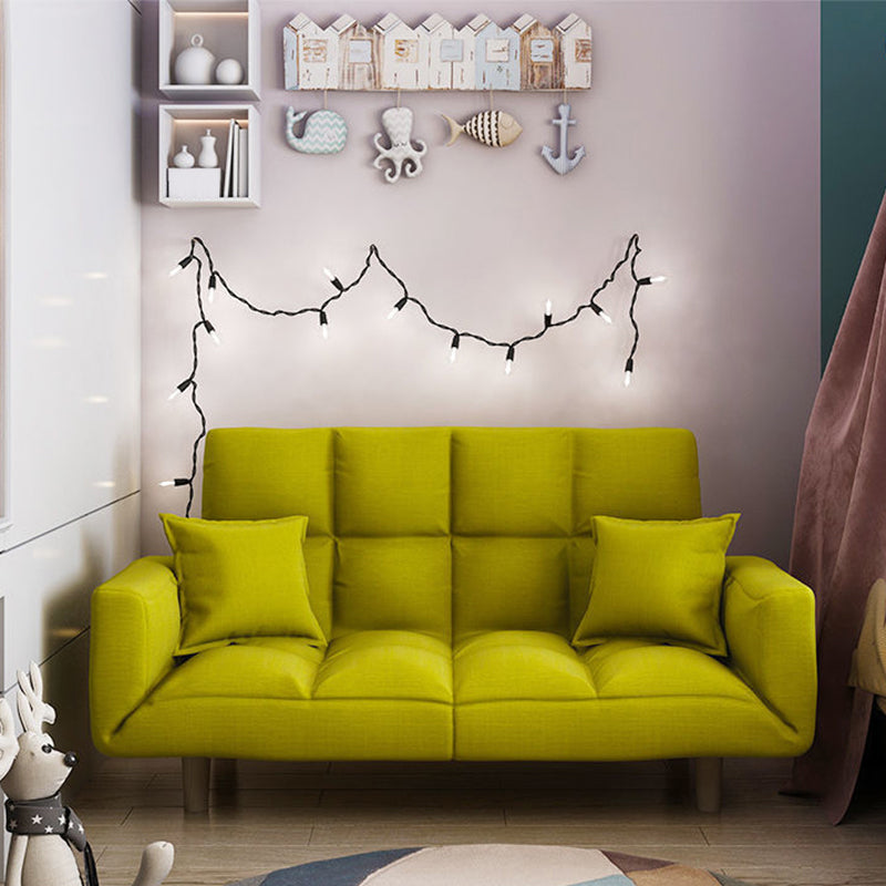 Linen Blend Contemporary Square Sofa Convertible Sofa, 45.66" L X 17.71" W X 25.98" H Green Clearhalo 'furn' 'furn_sofas' 'Furniture' 'Living Room Furniture' 'Sofa' 'sofas' 5373434