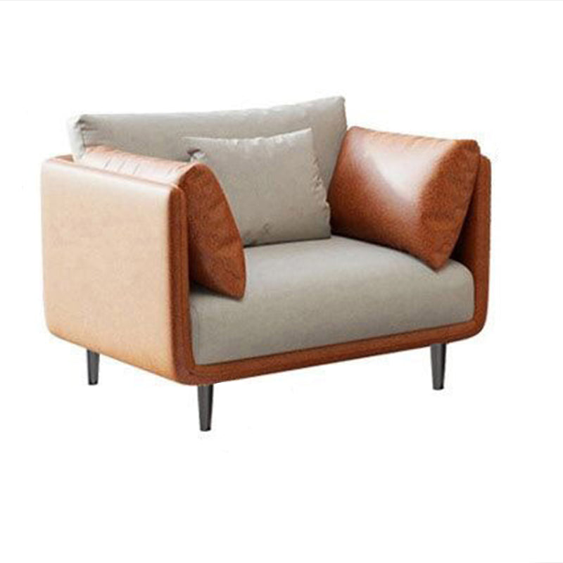 Standard Faux Leather Stain Resistant Square Arm Settee Couch