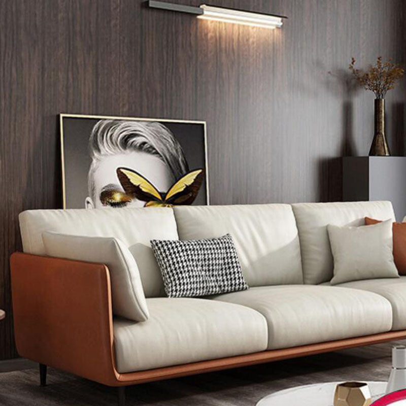 Standard Faux Leather Stain Resistant Square Arm Settee Couch