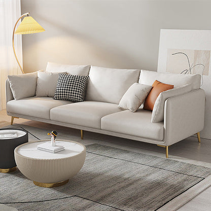 Stationaire vlekbestendige faux leer 3-zits kussenbank met kussens van kussens