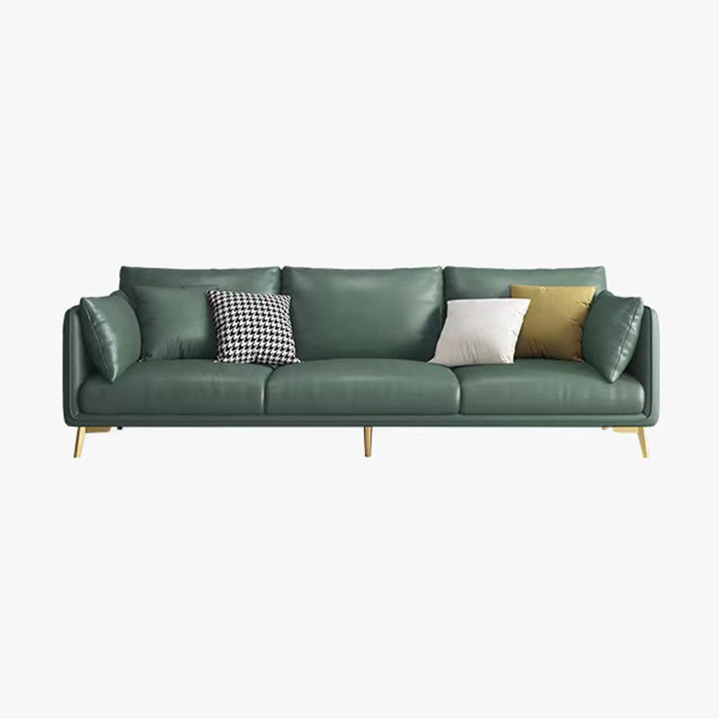 Stationaire vlekbestendige faux leer 3-zits kussenbank met kussens van kussens