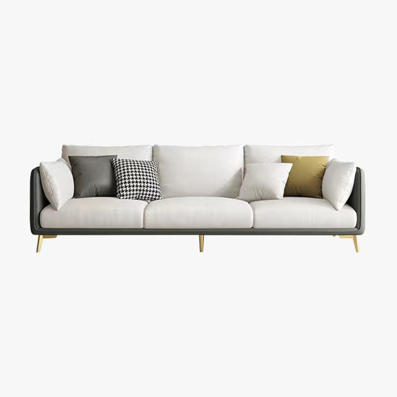 Stationaire vlekbestendige faux leer 3-zits kussenbank met kussens van kussens