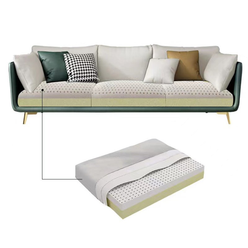 Stationaire vlekbestendige faux leer 3-zits kussenbank met kussens van kussens