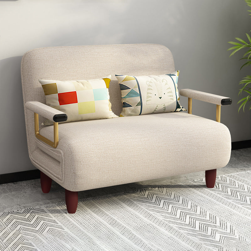 Contemporary Linen Sofa Bed with Pillow Back for Apartment and Bonus Room