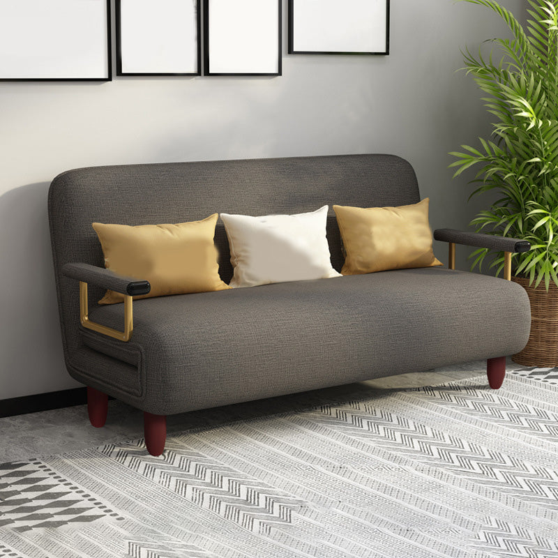 Contemporary Linen Sofa Bed with Pillow Back for Apartment and Bonus Room