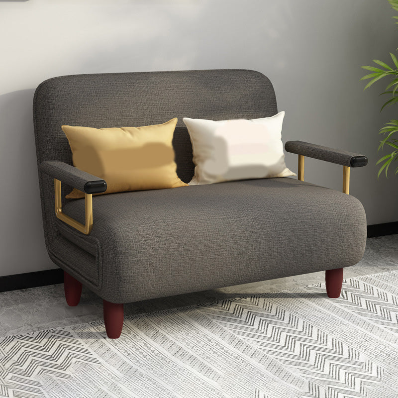 Contemporary Linen Sofa Bed with Pillow Back for Apartment and Bonus Room