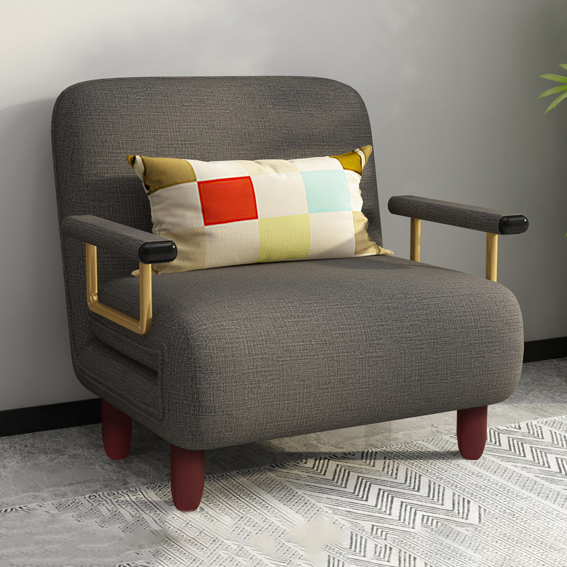 Contemporary Linen Sofa Bed with Pillow Back for Apartment and Bonus Room