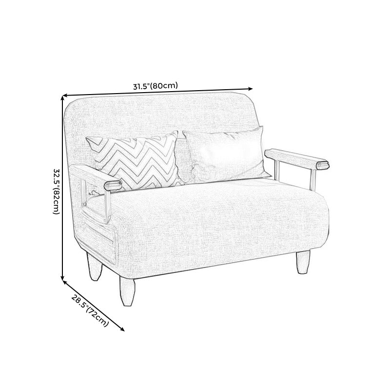 Contemporary Linen Sofa Bed with Pillow Back for Apartment and Bonus Room