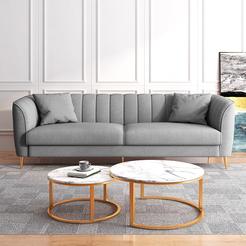 Soggiorno stazionario braccio svasato standard grigio chiaro divano moderno
