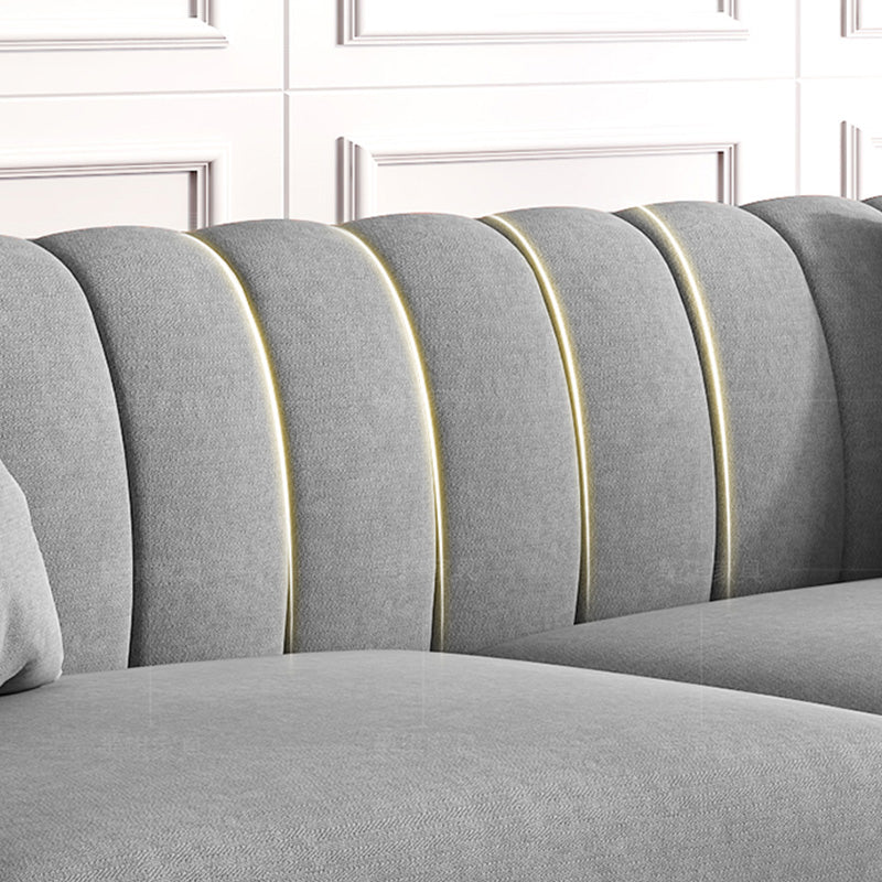 Soggiorno stazionario braccio svasato standard grigio chiaro divano moderno