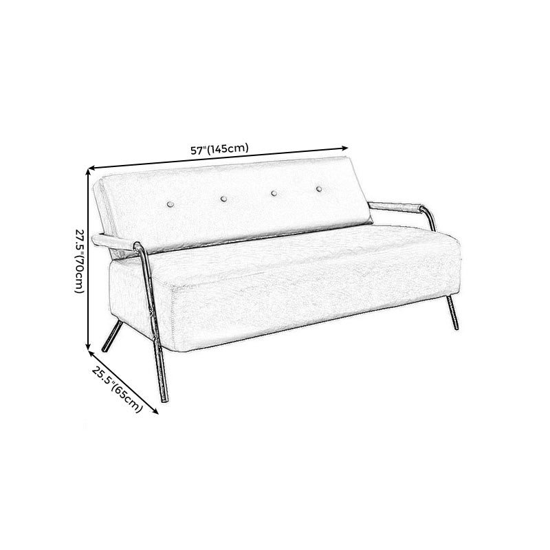 Sofá de espalda industrial de cuero falso con brazo de esmoquin para apartamento