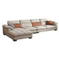 Contemporary Leather and Velvet Tufted Sectional Couch for Living Room