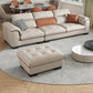Contemporary Leather and Velvet Tufted Sectional Couch for Living Room