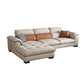 Contemporary Leather and Velvet Tufted Sectional Couch for Living Room