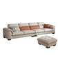 Contemporary Leather and Velvet Tufted Sectional Couch for Living Room